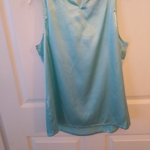 Aqua-Colored Covington Blouse, Sleeveless - Picture 9 of 9